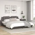 Cadre de lit avec tête de lit Gris 180x200 cm Similicuir