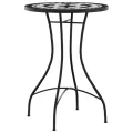 Table de bistro mosaïque noir et blanc Ø50x70 cm céramique