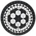 Table de bistro mosaïque noir et blanc Ø50x70 cm céramique