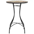 Table de bistro mosaïque terre cuite blanc Ø50x70 cm céramique