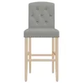 Chaises de bar lot de 2 bois massif d'hévéa et tissu