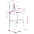 Chaises de bar lot de 2 bois massif d'hévéa et tissu