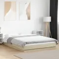 Cadre de lit avec lumières LED chêne sonoma 120x190 cm