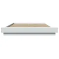 Cadre de lit avec lumières LED blanc 120x190 cm bois ingénierie