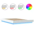 Cadre de lit avec lumières LED blanc 120x190 cm bois ingénierie