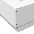 Cadre de lit avec lumières LED blanc 120x190 cm bois ingénierie