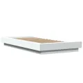 Cadre de lit avec lumières LED blanc 75x190cm bois d'ingénierie