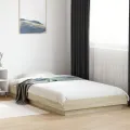 Cadre de lit avec lumières LED chêne sonoma 90x200 cm