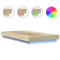 Cadre de lit avec lumières LED chêne sonoma 90x200 cm