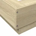 Cadre de lit avec lumières LED chêne sonoma 150x200 cm