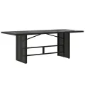 Table de jardin avec dessus en verre noir résine tressée