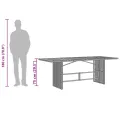 Table de jardin avec dessus en verre noir résine tressée