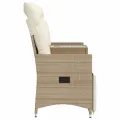 Canapé de jardin inclinable 2 places avec table beige rotin