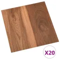 Planches de plancher autoadhésives 20 pcs PVC 1,86 m² Marron