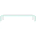 Meuble TV/pour moniteur 80x30x13 cm verre transparent