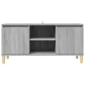 Meuble TV avec pieds en bois solide Sonoma gris 103,5x35x50 cm