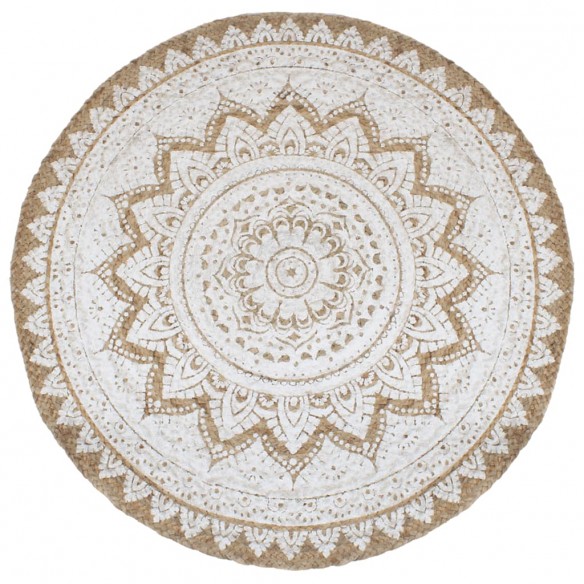 Tapis de sol Jute tressée imprimée 210 cm Rond