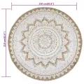 Tapis de sol Jute tressée imprimée 210 cm Rond