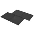 Carreaux de protection antichoc 24pcs Caoutchouc 50x50x3cm Noir