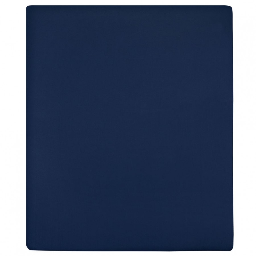 Drap-housse Jersey Bleu marine 140x200 cm Coton