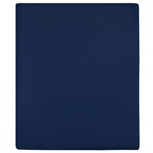 Drap-housse Jersey Bleu marine 140x200 cm Coton