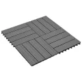 Carreaux de terrasse 22 pcs 30 x 30 cm 2 m² WPC Gris