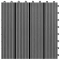 Carreaux de terrasse 22 pcs 30 x 30 cm 2 m² WPC Gris