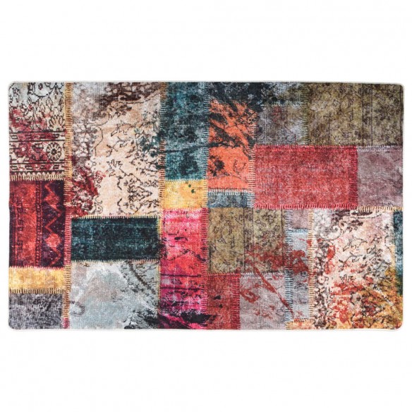 Tapis lavable antidérapant Patchwork 160x230 cm multicolore