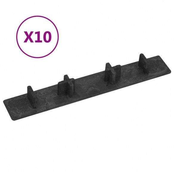 Embouts de terrasse 10 pcs Noir Plastique