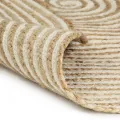 Tapis fait à la main Jute avec design de spirale Blanc 150 cm