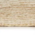 Tapis fait à la main Jute avec design de spirale Blanc 150 cm