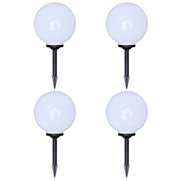 4 pcs Lampes d'allée d'extérieur à LED 30 cm et piquet au sol