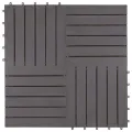 Carreaux de terrasse 10pcs Délavage gris 30x30 cm Acacia solide