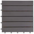 Carreaux de terrasse 10pcs Délavage gris 30x30 cm Acacia solide