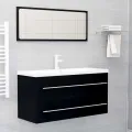 Armoire d'évier Noir 100x38,5x48 cm Bois d’ingénierie