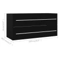 Armoire d'évier Noir 100x38,5x48 cm Bois d’ingénierie