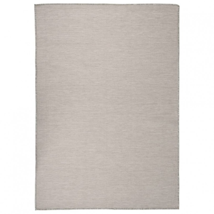 Tapis à tissage plat d'extérieur 160x230 cm Taupe