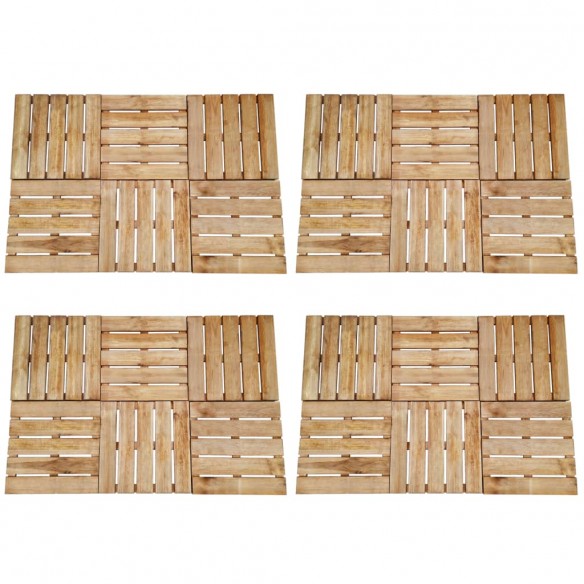 Dalles de terrasse 24 pcs 50x50 cm Bois Marron