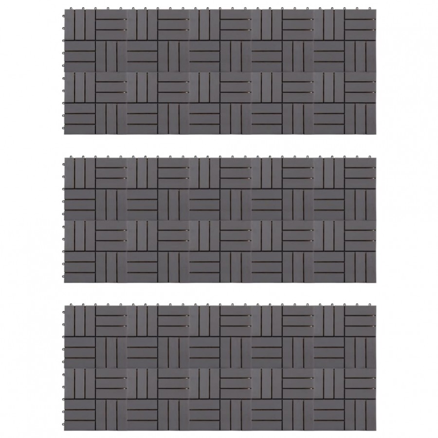 Carreaux de terrasse 30pcs Délavage gris 30x30 cm Acacia solide