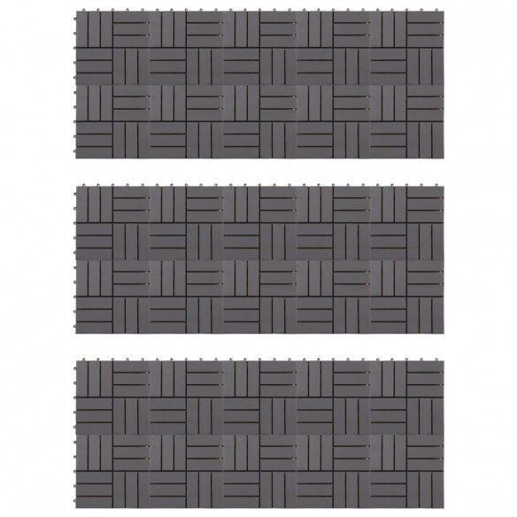 Carreaux de terrasse 30pcs Délavage gris 30x30 cm Acacia solide