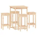 Ensemble de bar 5 pcs Bois de pin massif