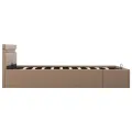 Cadre de lit à rangement et LED Cappuccino Similicuir 160x200cm
