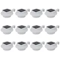 Lampes solaire à LED d'extérieur pour clôture 12 pcs Blanc