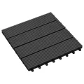 Carreau de terrasse 11 pcs WPC 30 x 30 cm 1 m² Noir