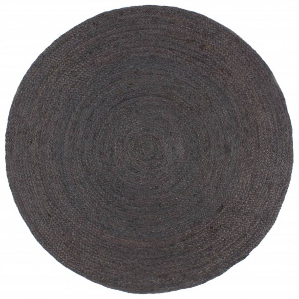 Tapis fait à la main Jute Rond 210 cm Gris foncé