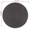 Tapis fait à la main Jute Rond 210 cm Gris foncé