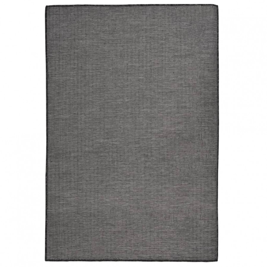 Tapis à tissage plat d'extérieur 120x170 cm Gris