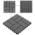 Carreaux de terrasse 22 pcs 30 x 30 cm 2 m² WPC Gris