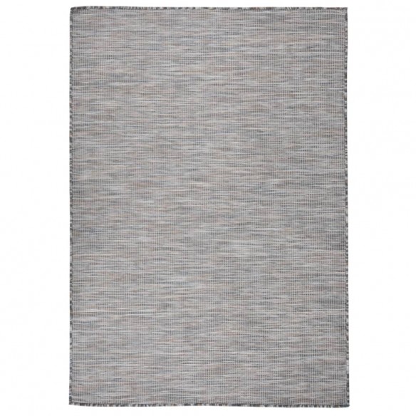 Tapis à tissage plat d'extérieur 160x230 cm Marron et bleu