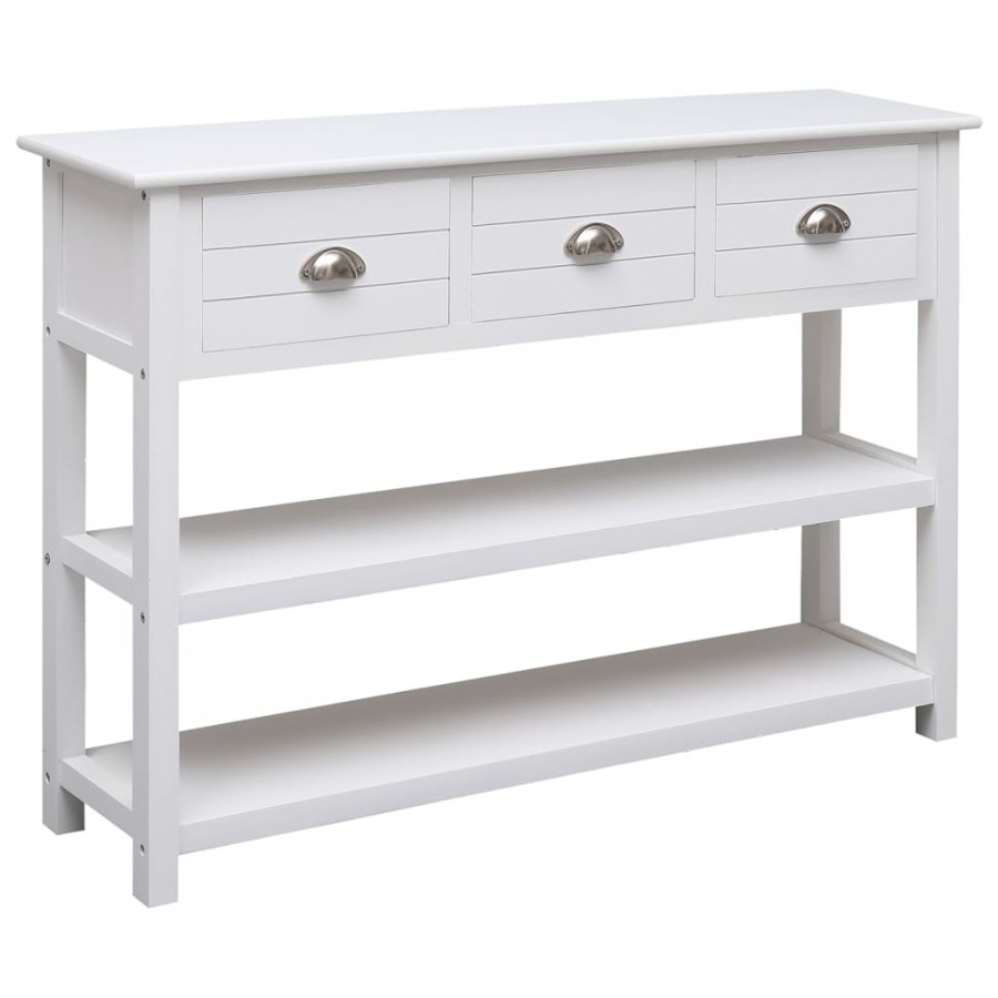 Buffet Blanc 108x30x76 cm Bois de Paulownia massif